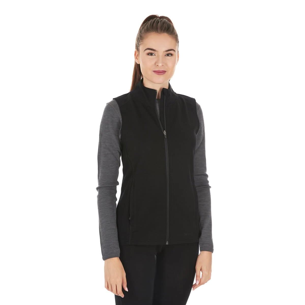 Women's 100% Merino Wool Heavyweight Vest - Sporty Zip-Up Layer