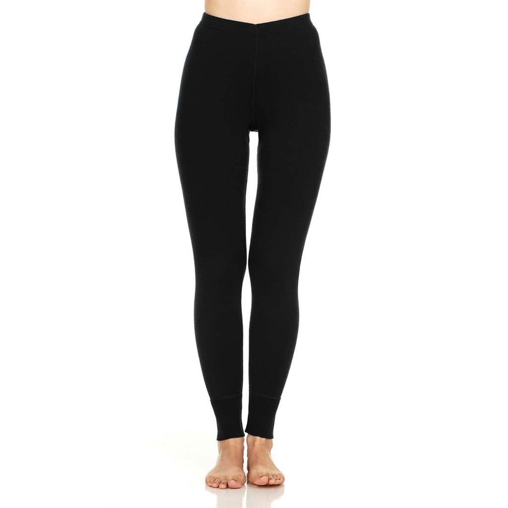 Women's Midweight Merino Wool Thermal Bottoms - Solid Base Layer