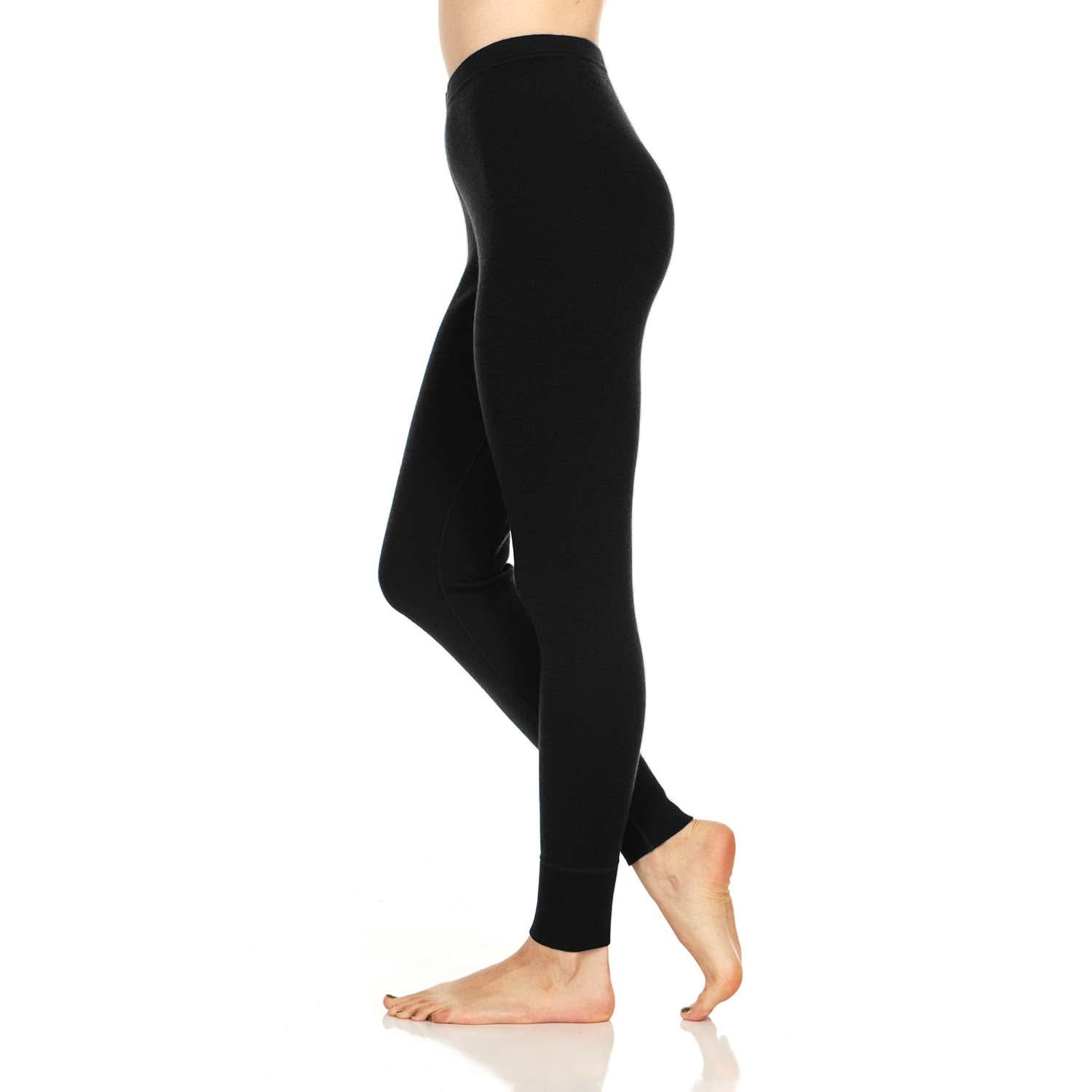 Women's Midweight Merino Wool Thermal Bottoms - Solid Base Layer