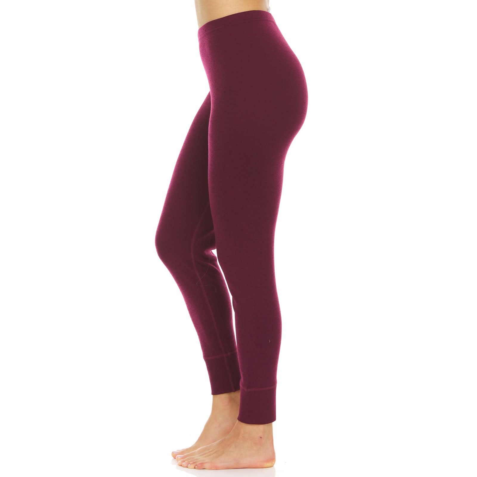 Women's Midweight Merino Wool Thermal Bottoms - Solid Base Layer