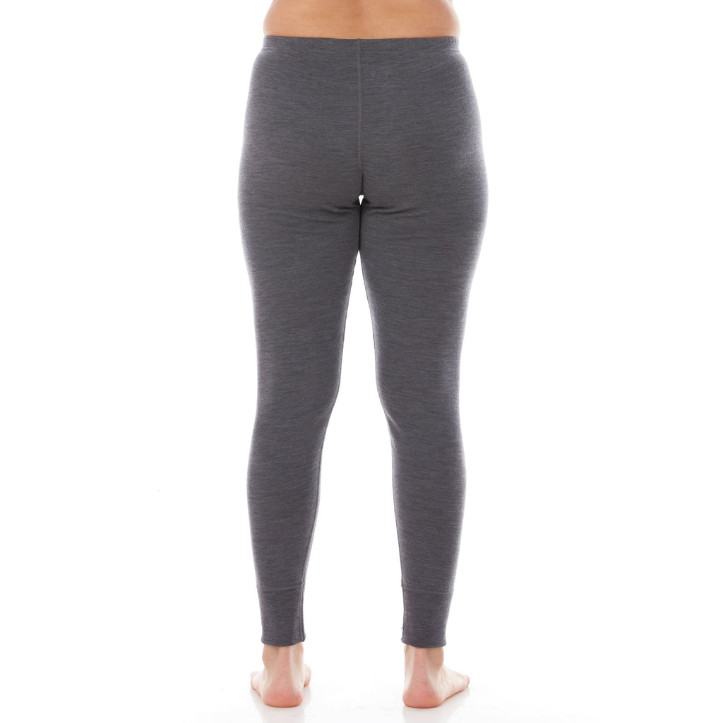 Women's Midweight Merino Wool Thermal Bottoms - Solid Base Layer