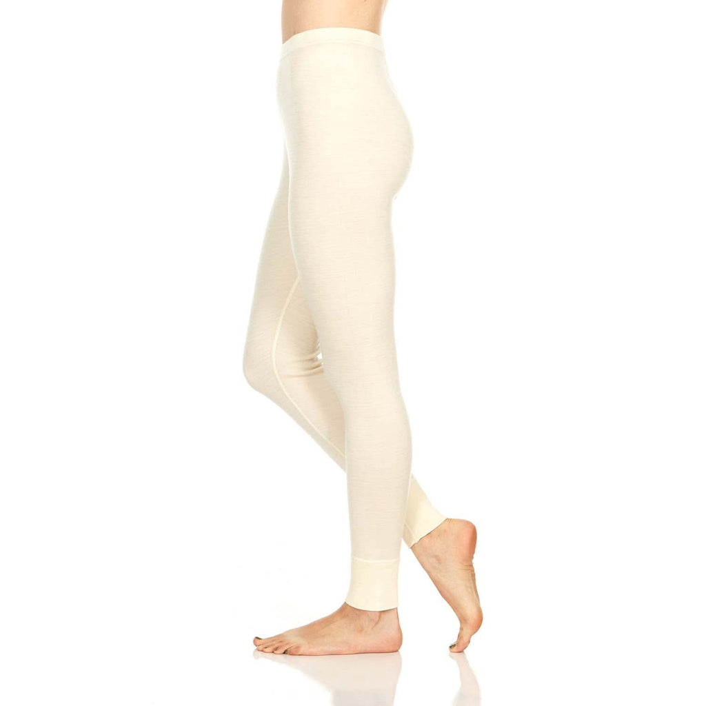 Women's Midweight Merino Wool Thermal Bottoms - Solid Base Layer