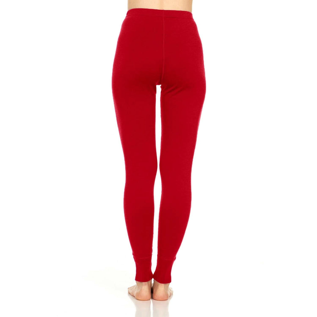 Women's Midweight Merino Wool Thermal Bottoms - Solid Base Layer