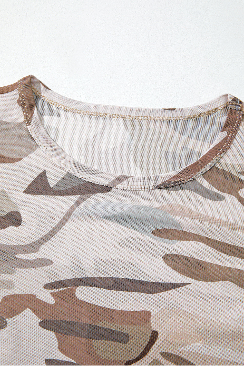 Western Camo Mesh Long Sleeve Top