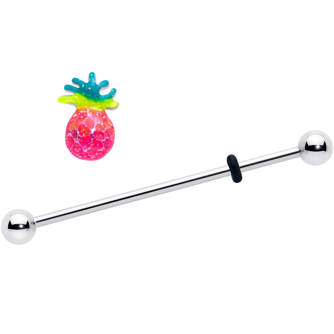 14G Tropical Pineapple Industrial Barbell 38mm - Image 2