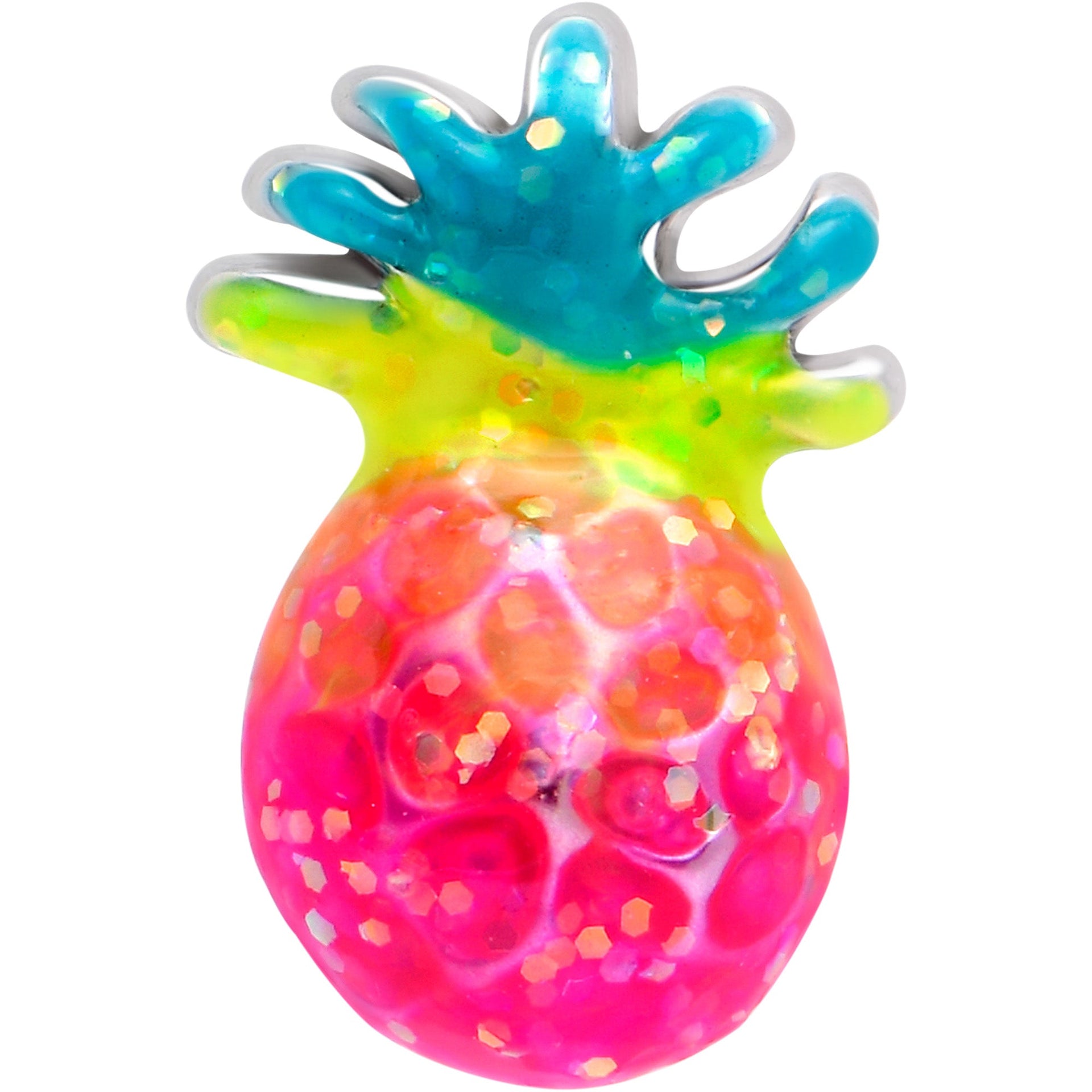 16G Pink Pineapple Labret Tragus Monroe Lip Ring - Image 3