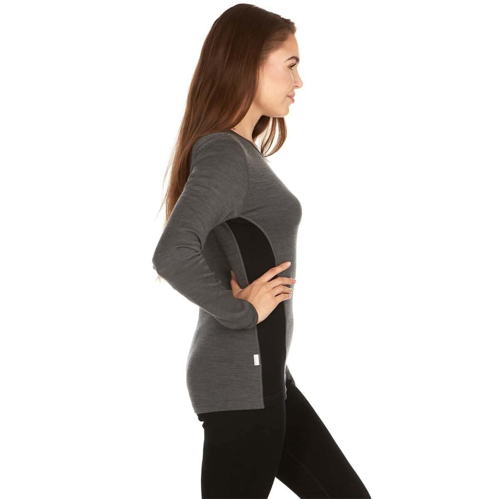 Women's 100% Merino Wool Crew Neck Long Sleeve Base Layer Top