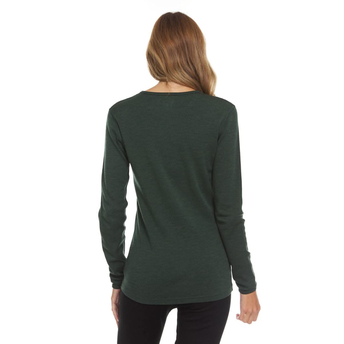 Women's 100% Merino Wool Crew Neck Long Sleeve Base Layer Top