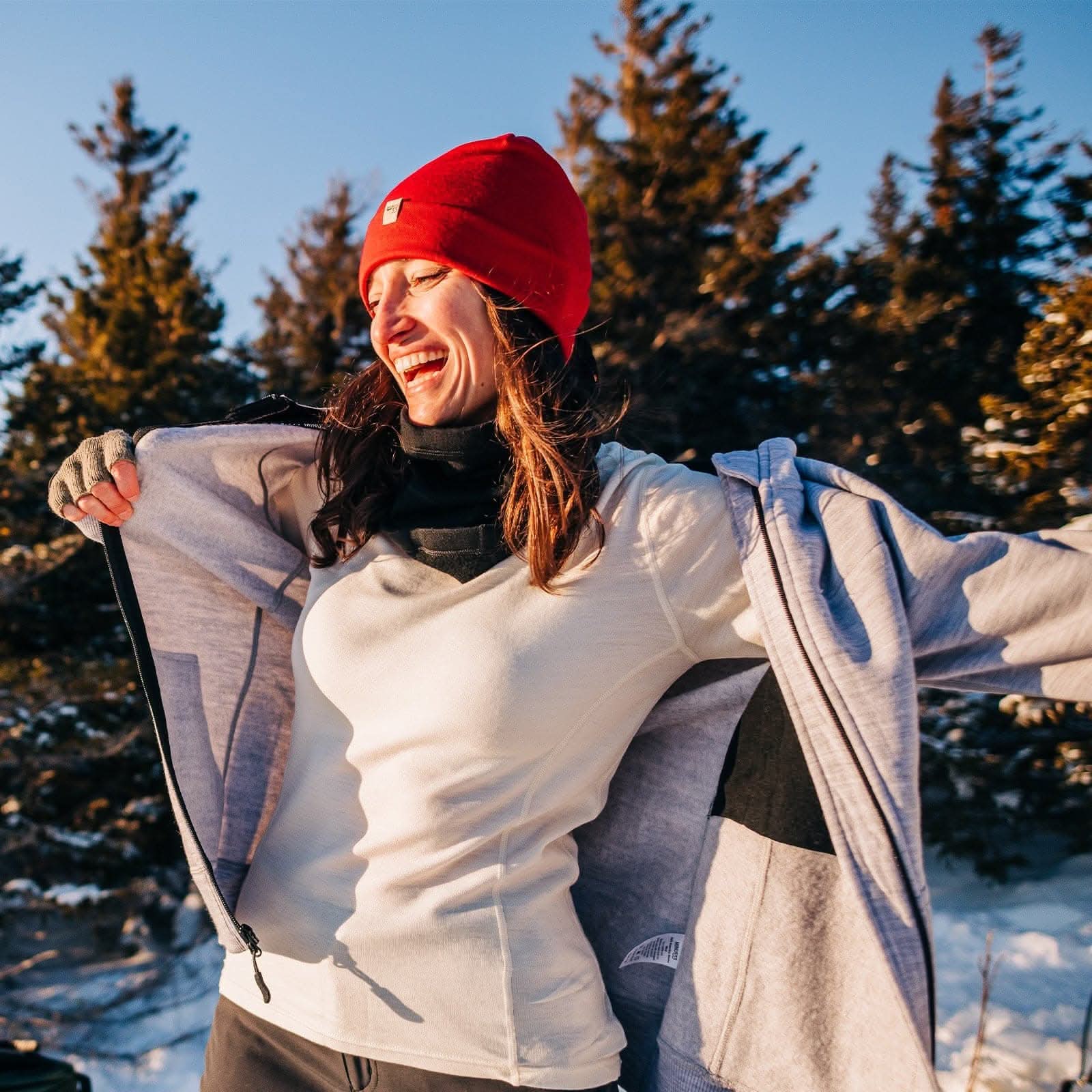 Women's 100% Merino Wool Crew Neck Long Sleeve Base Layer Top