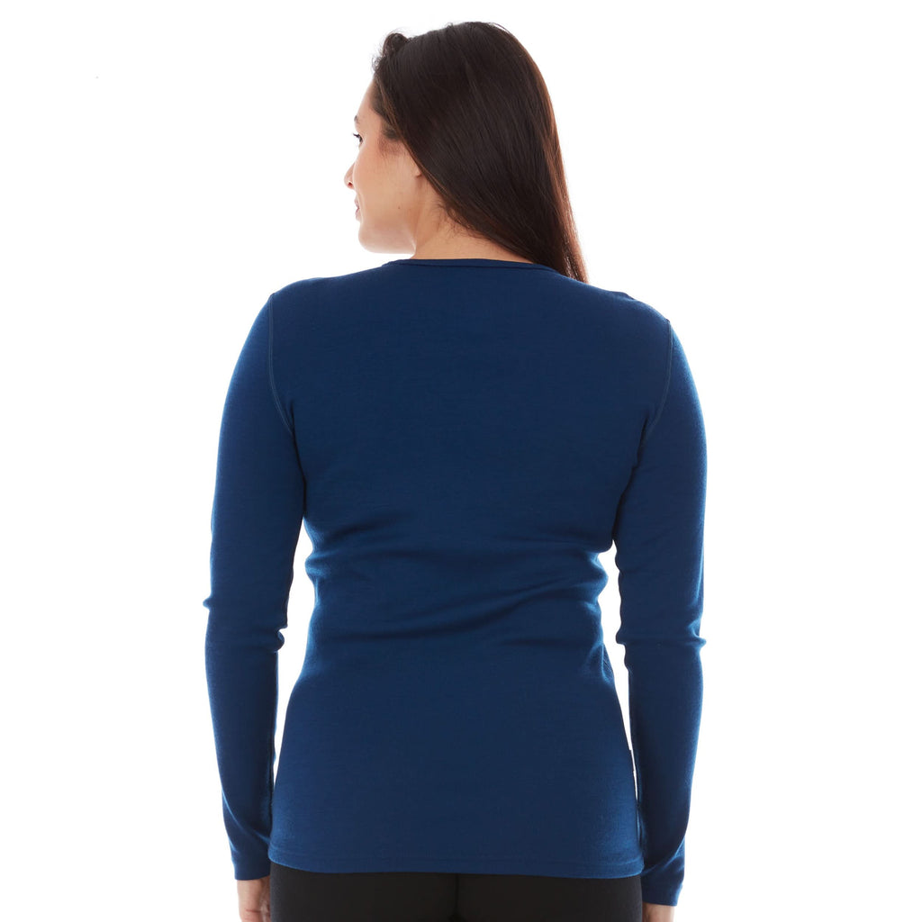 Women's 100% Merino Wool Crew Neck Long Sleeve Base Layer Top