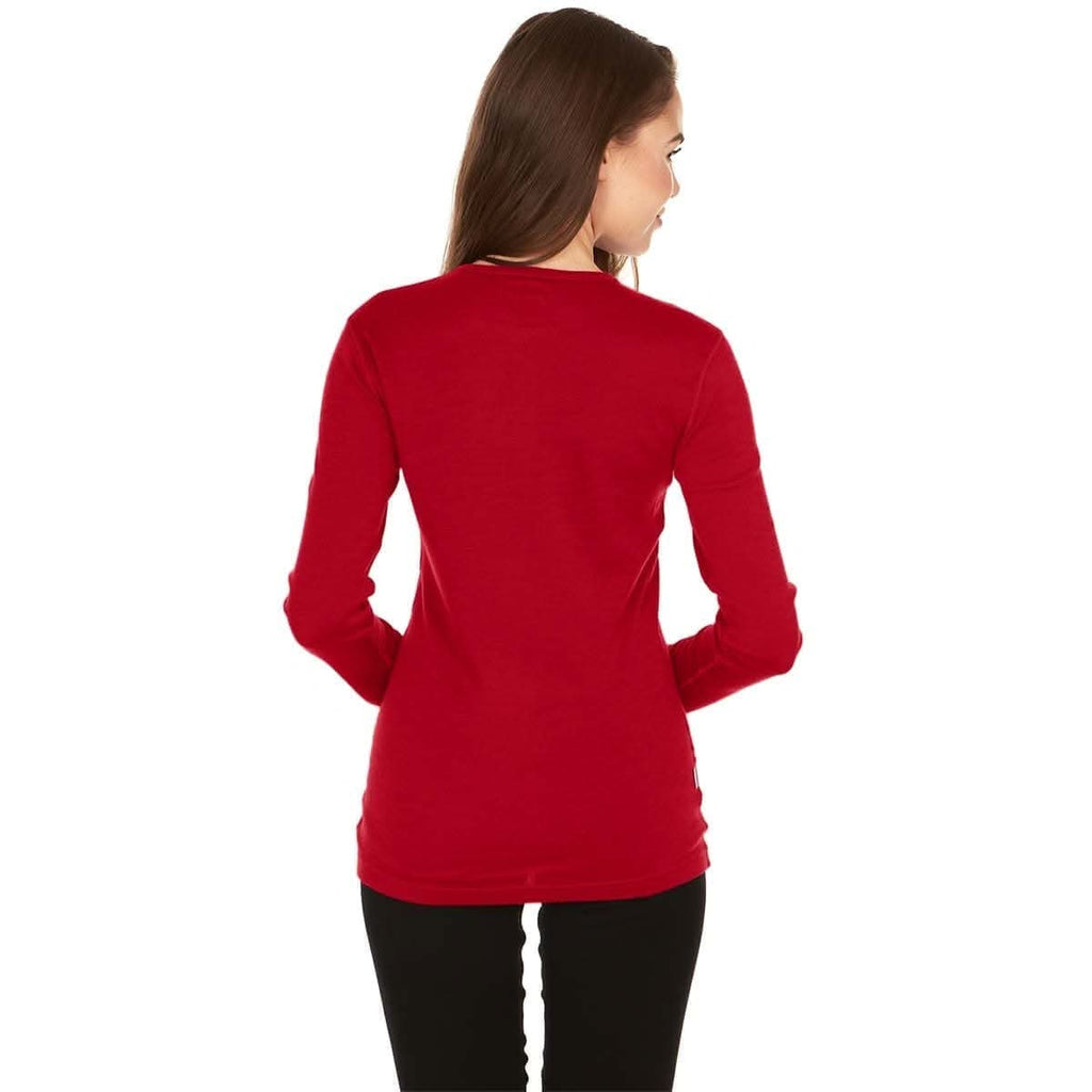 Women's 100% Merino Wool Crew Neck Long Sleeve Base Layer Top