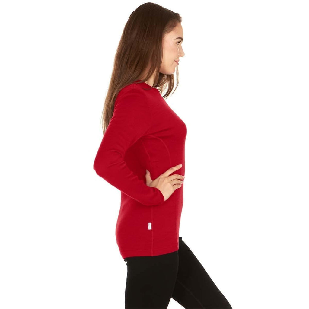 Women's 100% Merino Wool Crew Neck Long Sleeve Base Layer Top