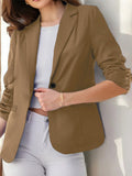 Women's Three-Quarter Sleeve Open Front Office Blazer Jacket - Image 8