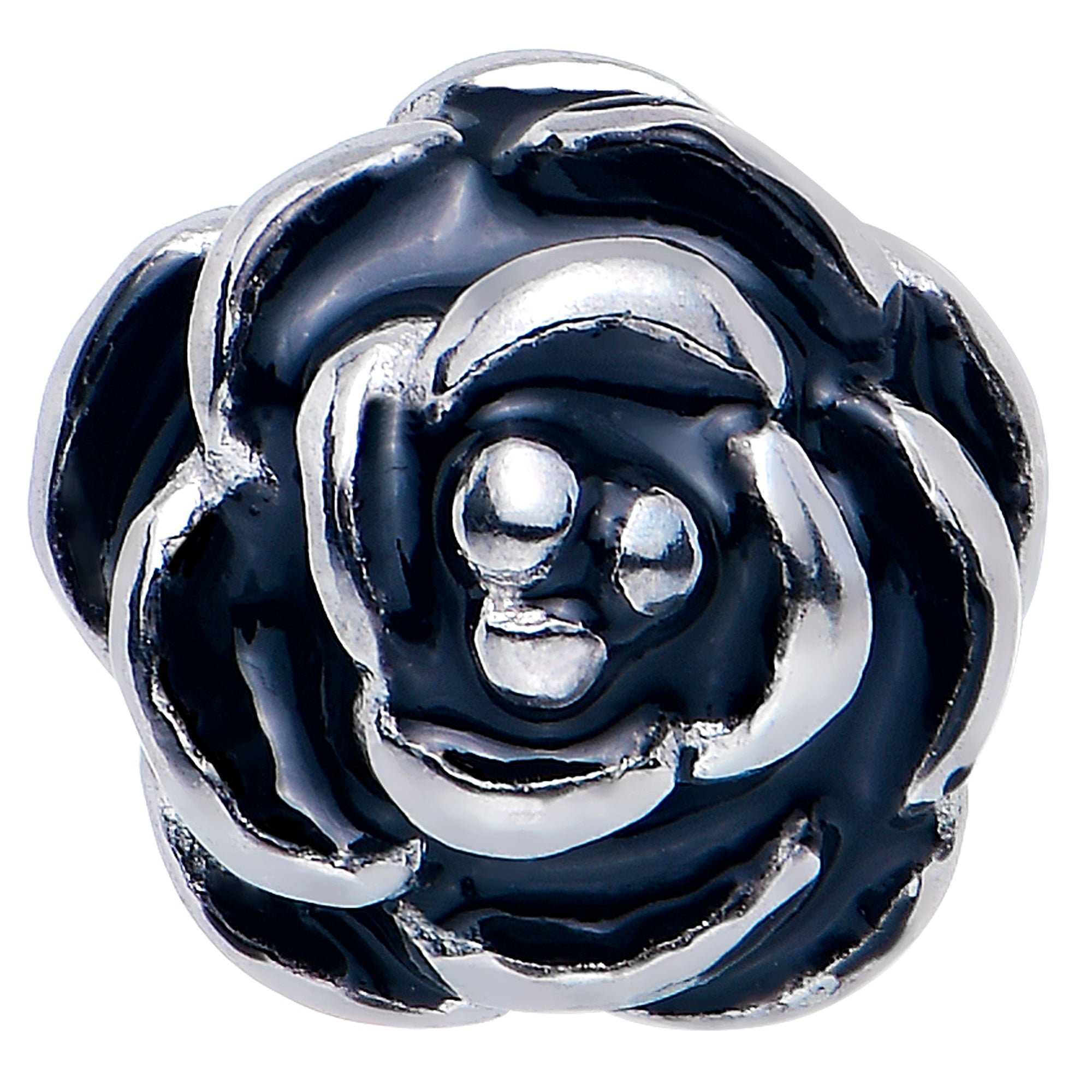 Retro Flower Rose Barbell Tongue Ring