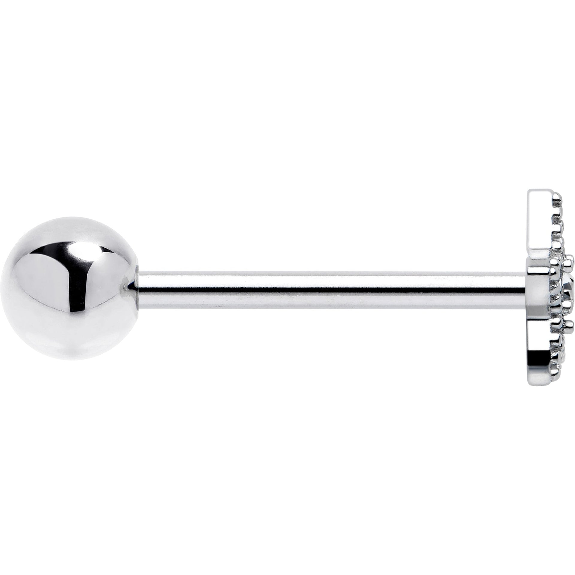 Clear Gem Star Texture Barbell Tongue Ring