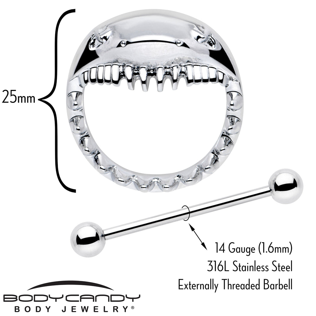 14G 9/16 Shark Bite Nipple Shield Set