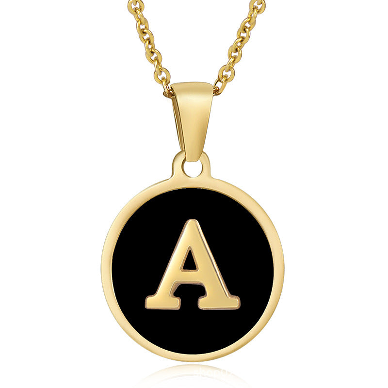 Natural Shell Initial Necklace in Gold Plating
