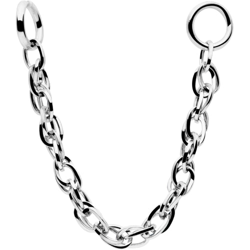 Silver-tone metal earring connector chain for flatback cartilage jewelry