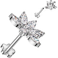18G 5/16 Clear CZ Gem Style Fan Medical Grade Titanium Reversible Flat Back Earring