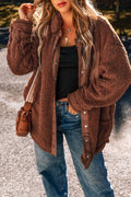 Adora Red Clay Faux Shearling Teddy Bear Jacket