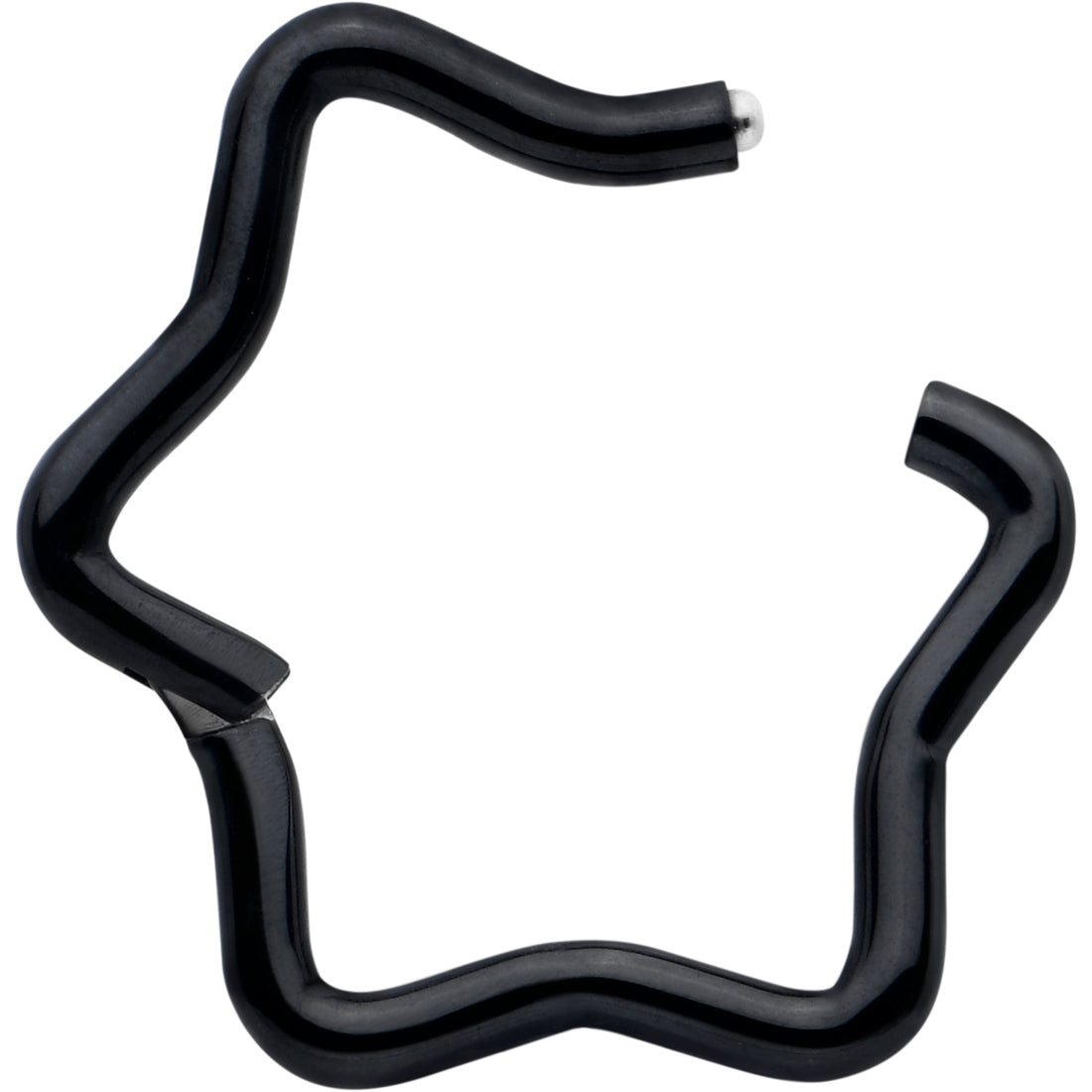 16G 5/16 Black Star Shaped Hinged Segment Ring