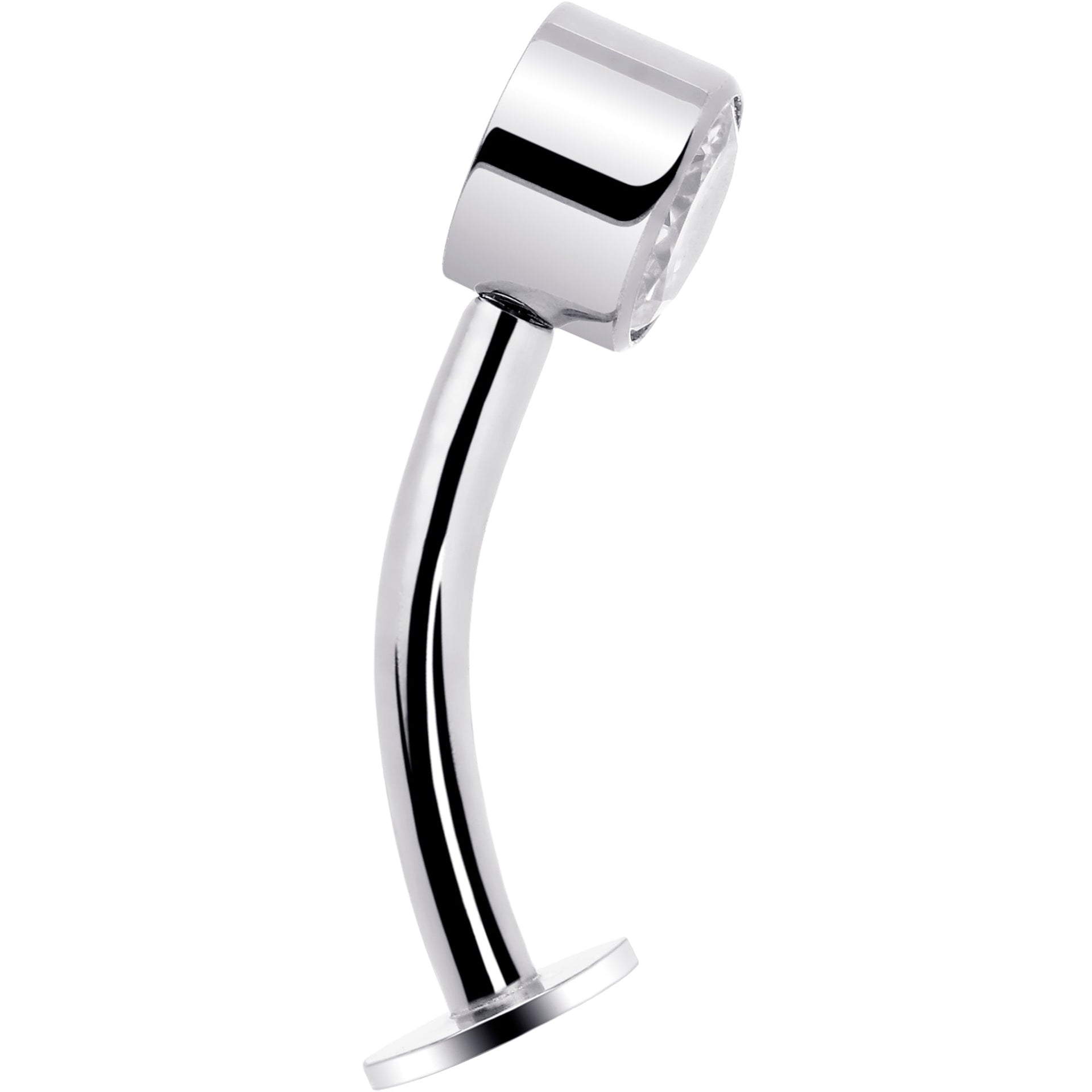 Bezel Gem Titanium Threadless Floating Belly Ring