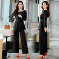 New Women's Fashion Career Set with Loose Pants (2 Pieces)