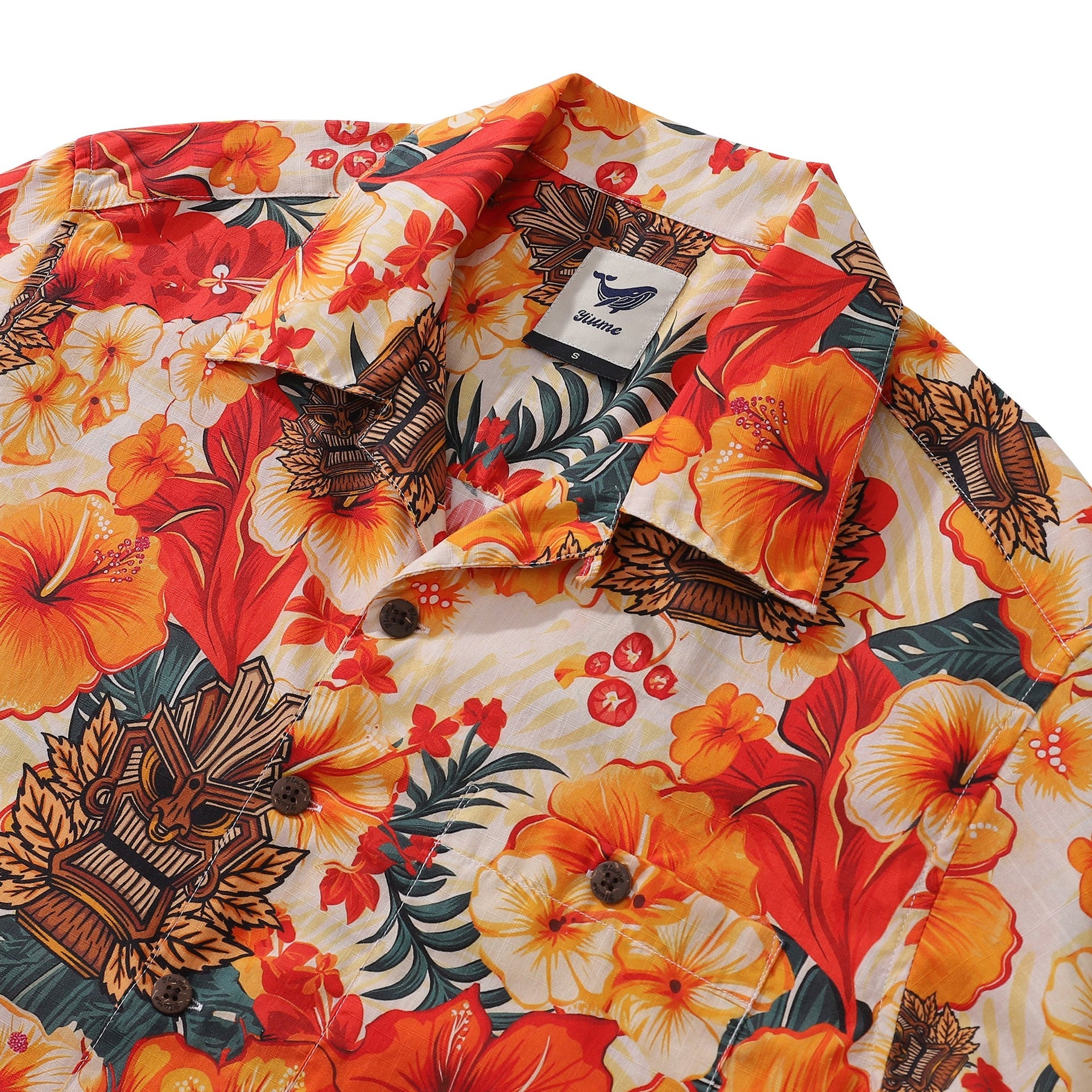 Designer Tiki Culture Floral Hawaiian Camp Collar Shirt
