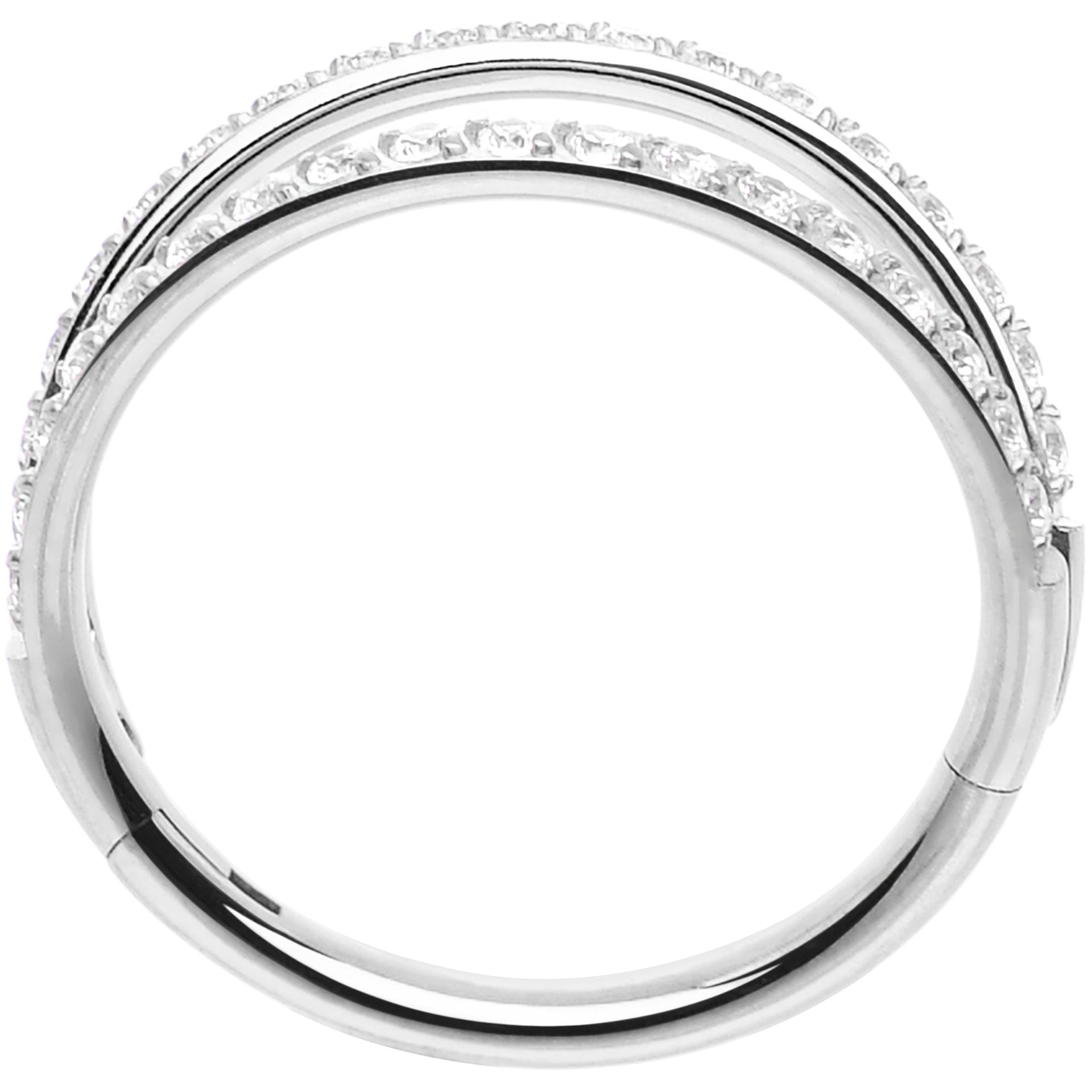 Micro Gem Titanium Hinged Double Nose Hoop