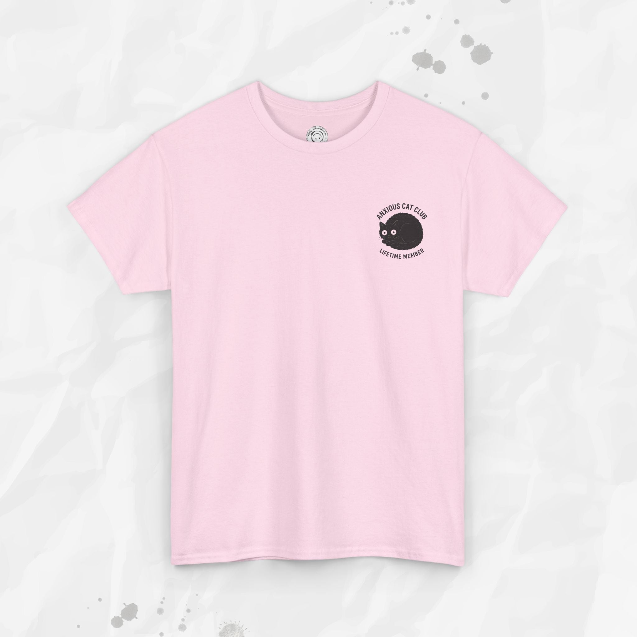 Anxious Cat Club – T-Shirt (Pocket Print)