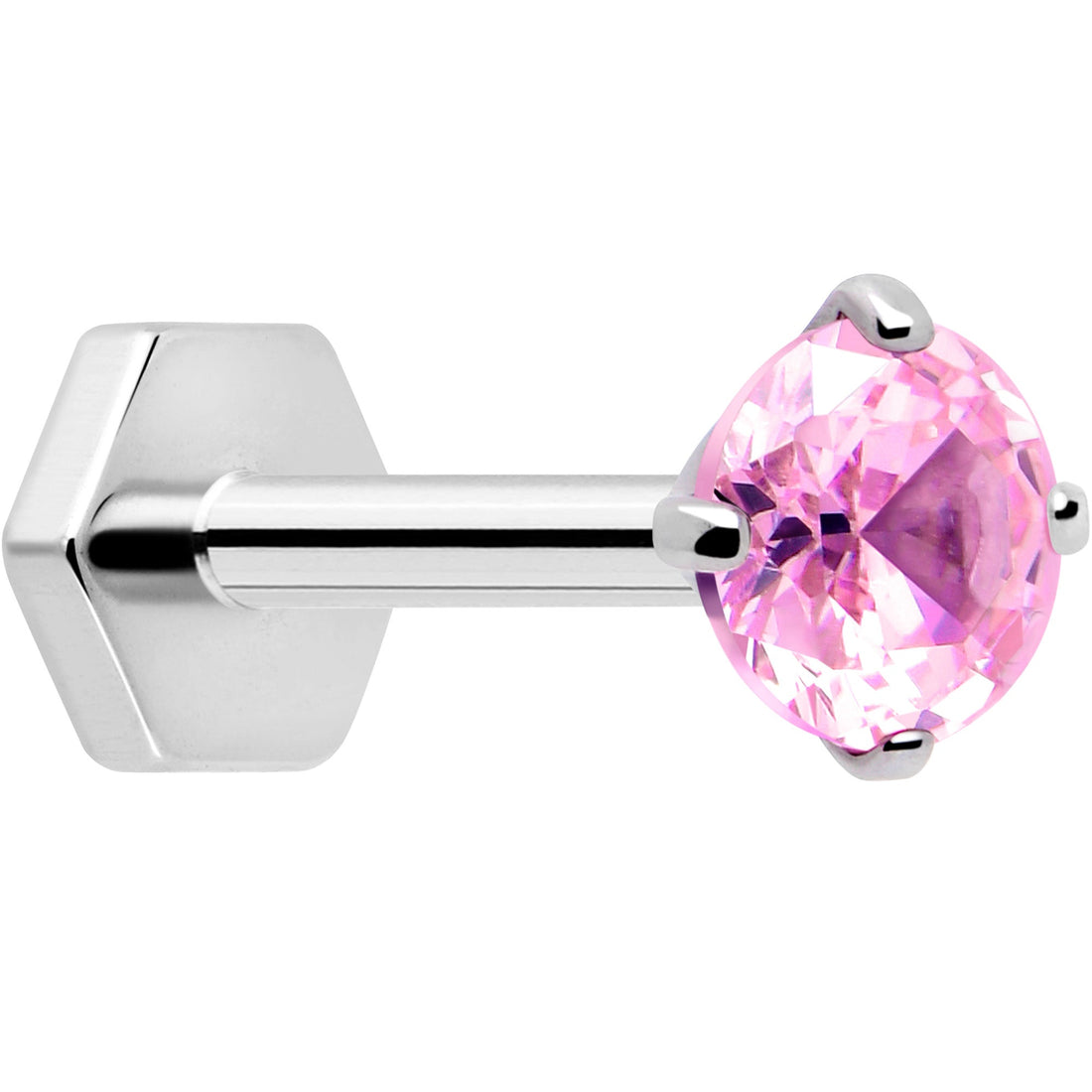 18G 5/16 CZ Implant Grade Titanium Reversible Threadless Flatback