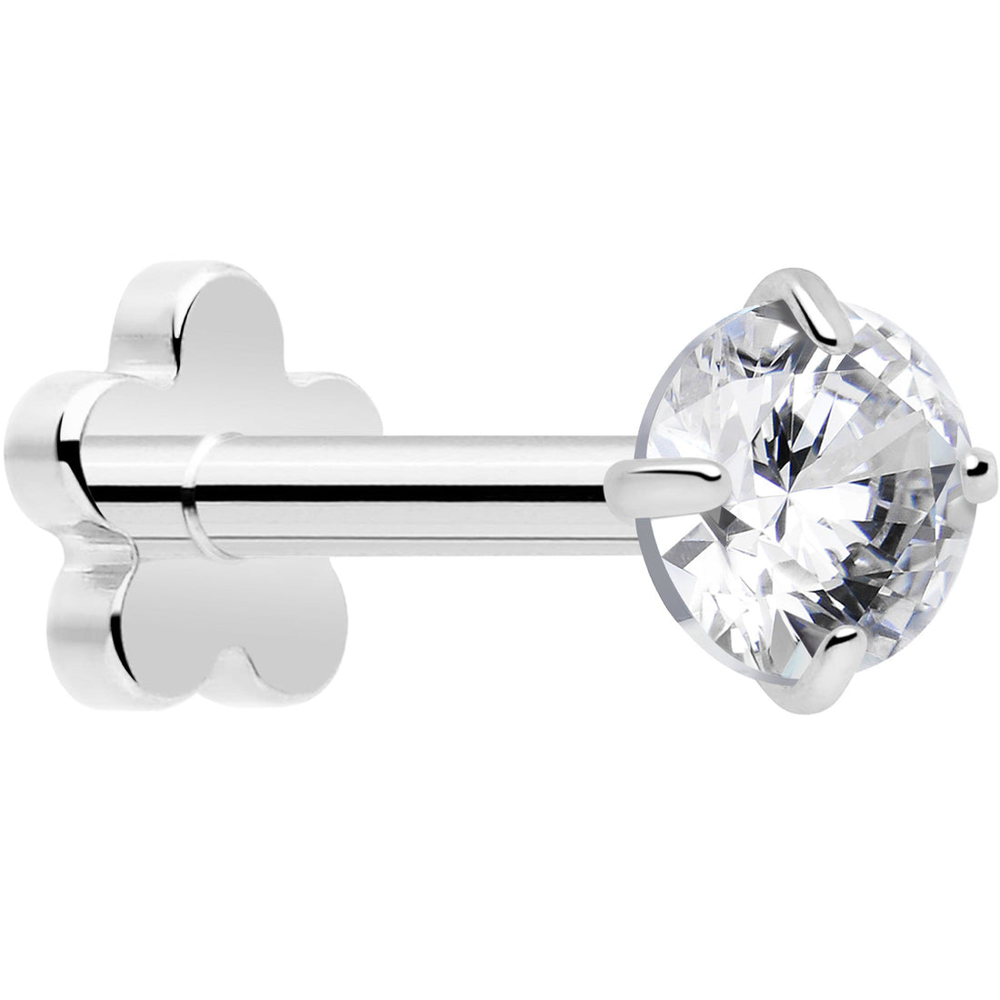 18G 5/16 CZ Implant Grade Titanium Reversible Threadless Flatback