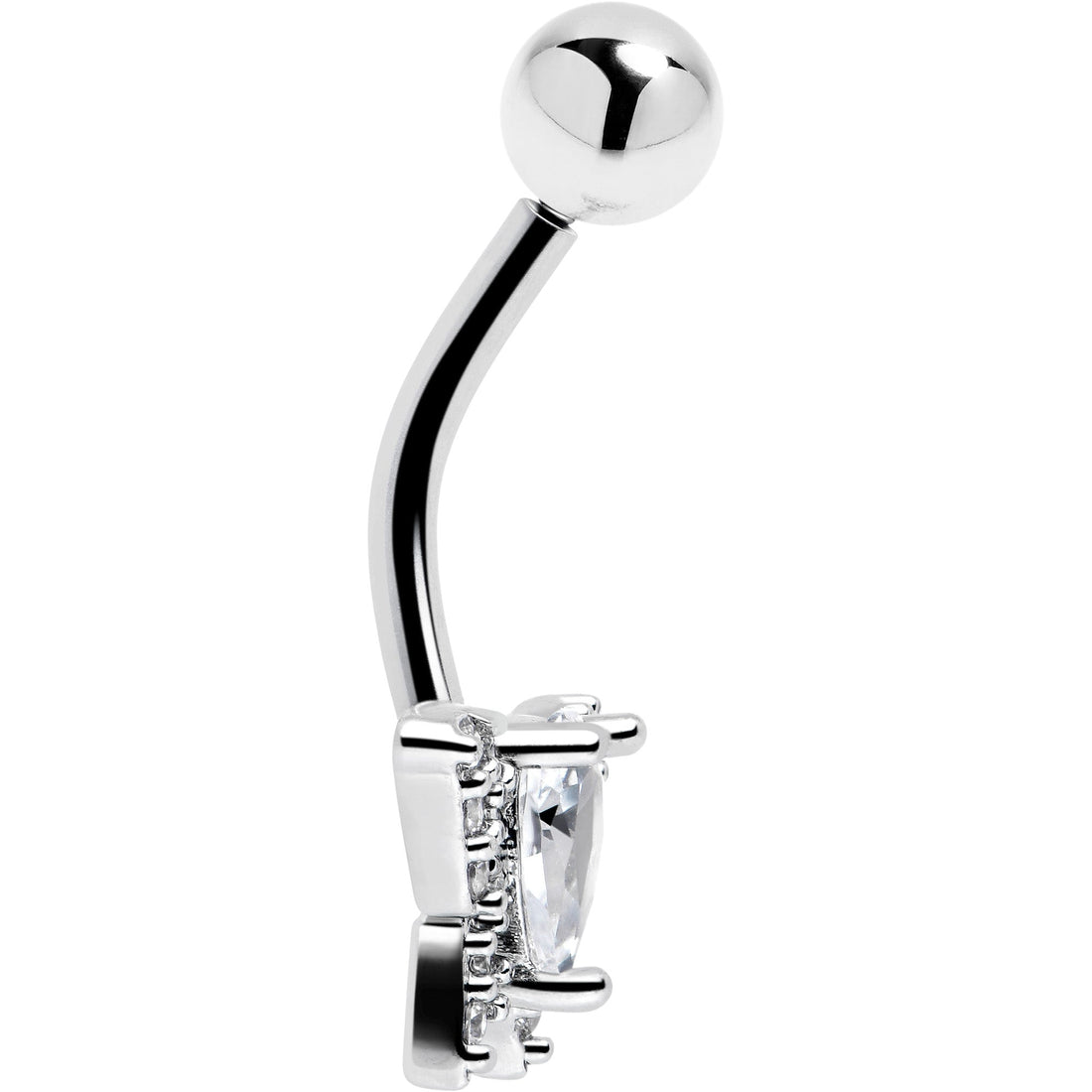 Cubic Zirconia Style Butterfly Belly Ring