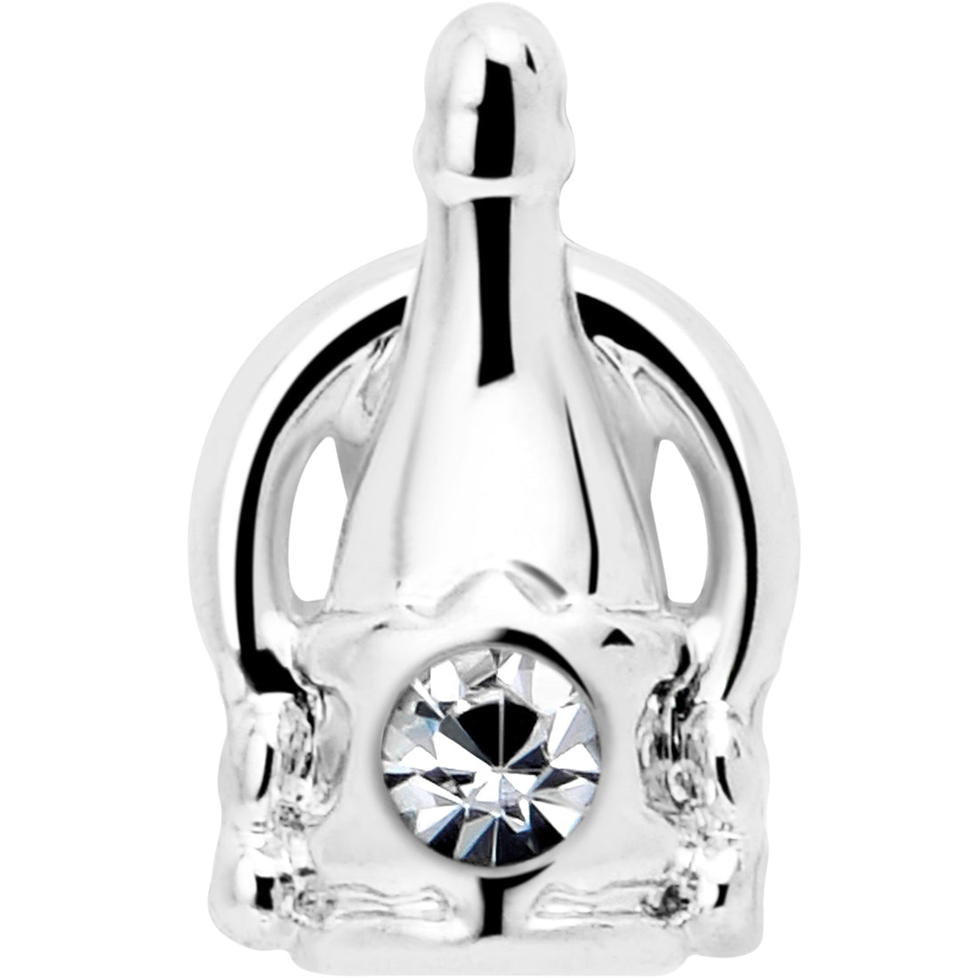 16G Champagne Bottle Clear Gem Labret Tragus Monroe Ring - Image 4