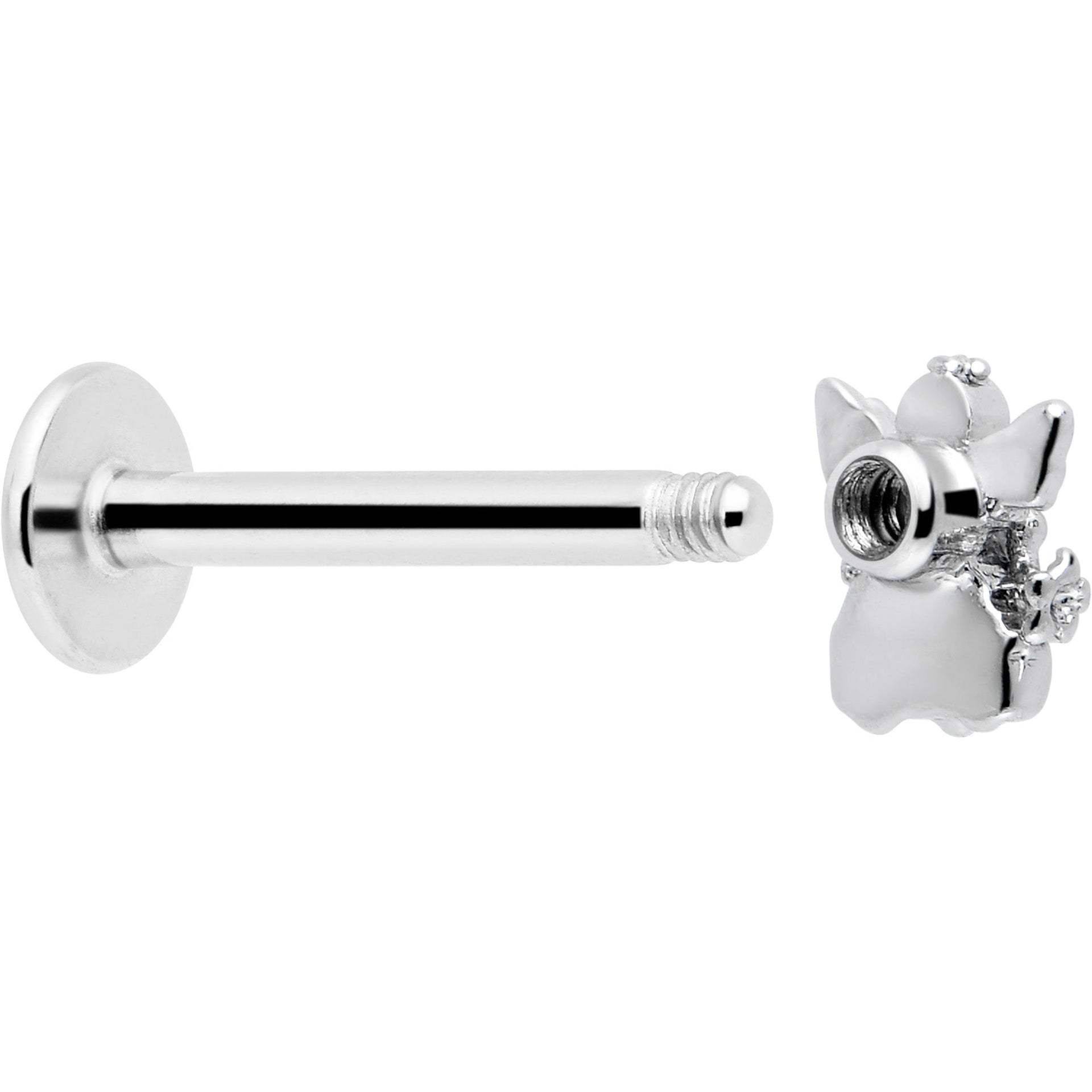 16G Clear CZ Angel Labret Monroe Tragus Piercing Jewelry - Image 3