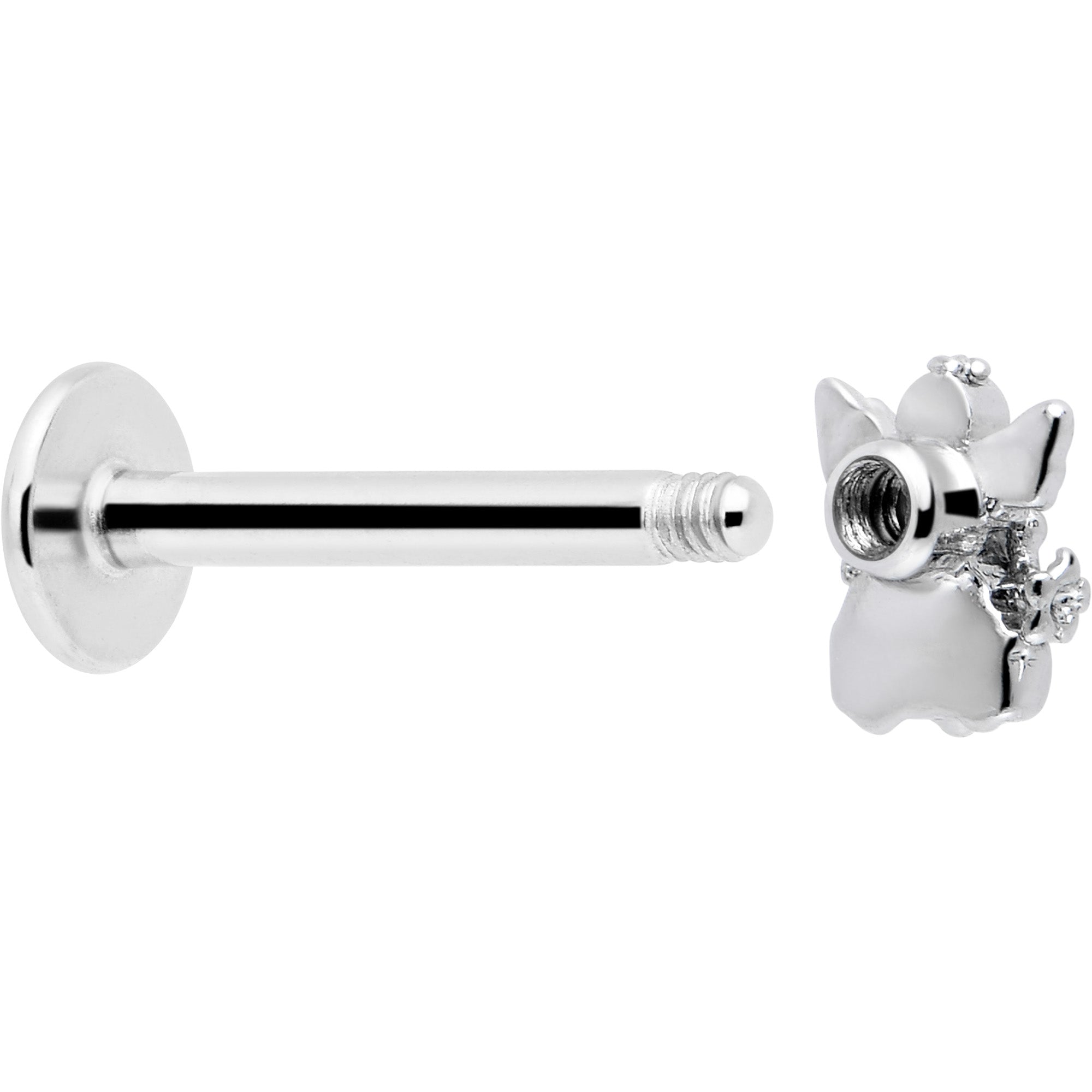 16G Clear CZ Angel Labret Monroe Tragus Piercing Jewelry - Image 3