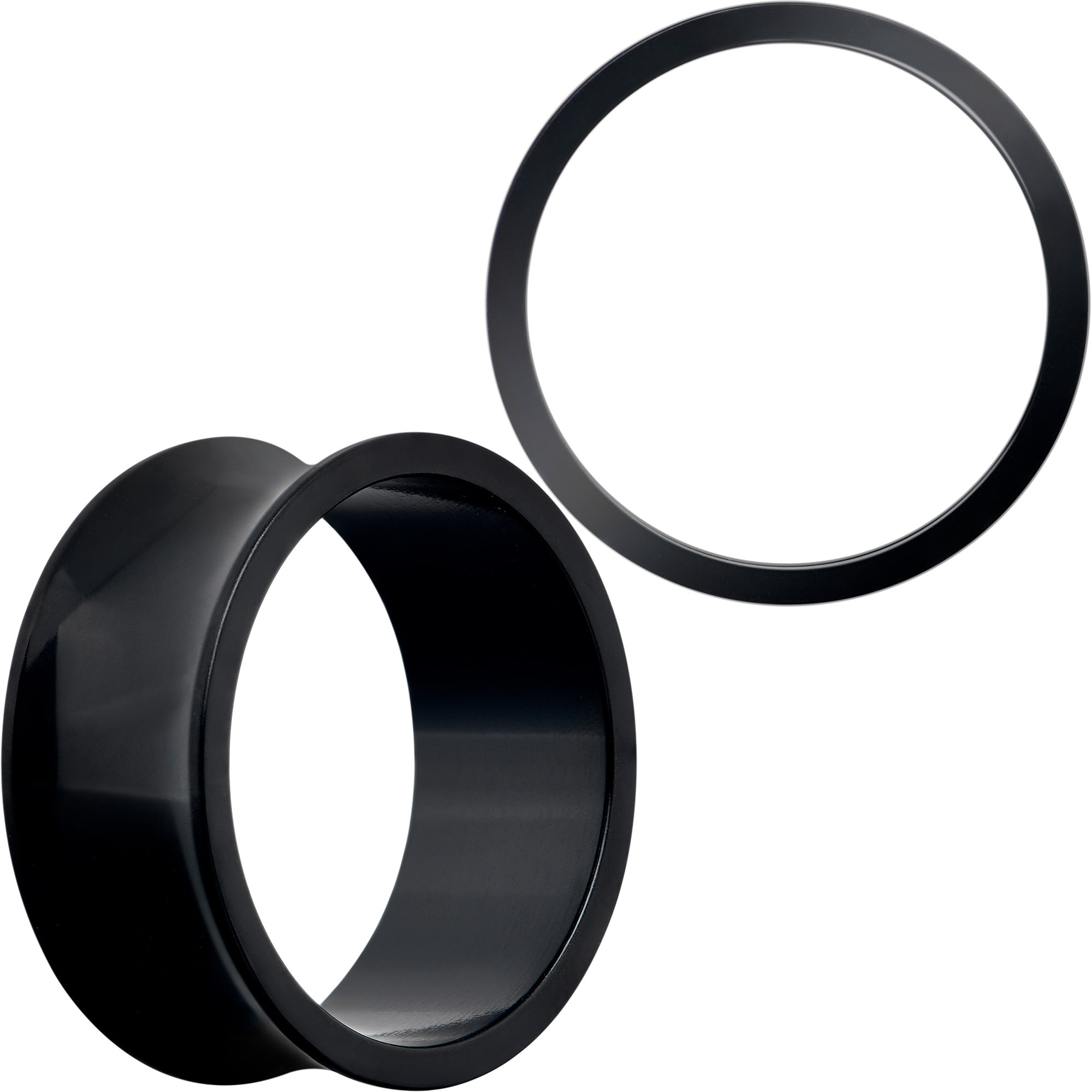 Black Double Flare Tunnel Plugs for Stretched Lobes - Image 12