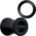 Black Double Flare Tunnel Plugs for Stretched Lobes - Image 5