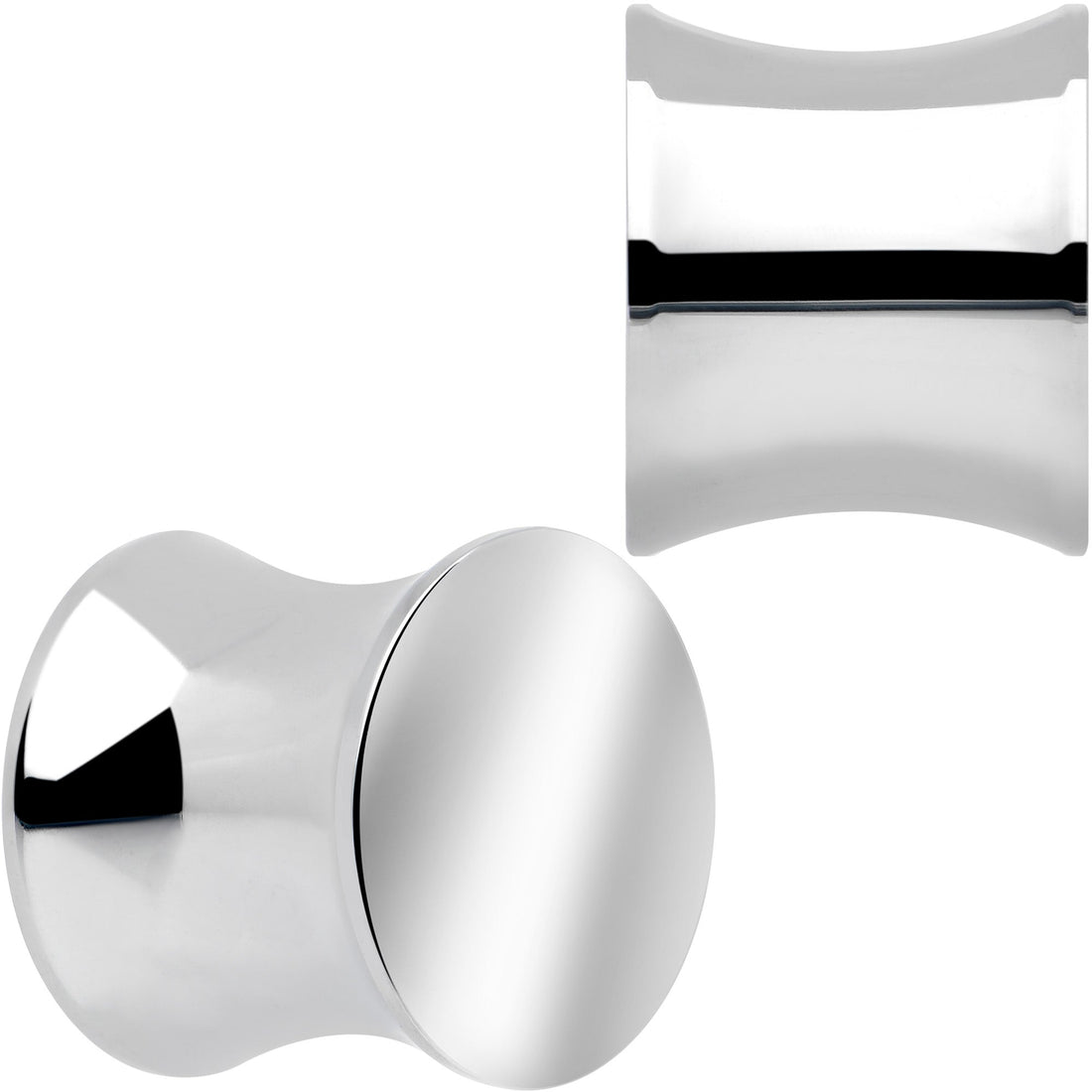 Hand Polished Silver-Tone Stainless Steel Saddle Plug Set - Image 2