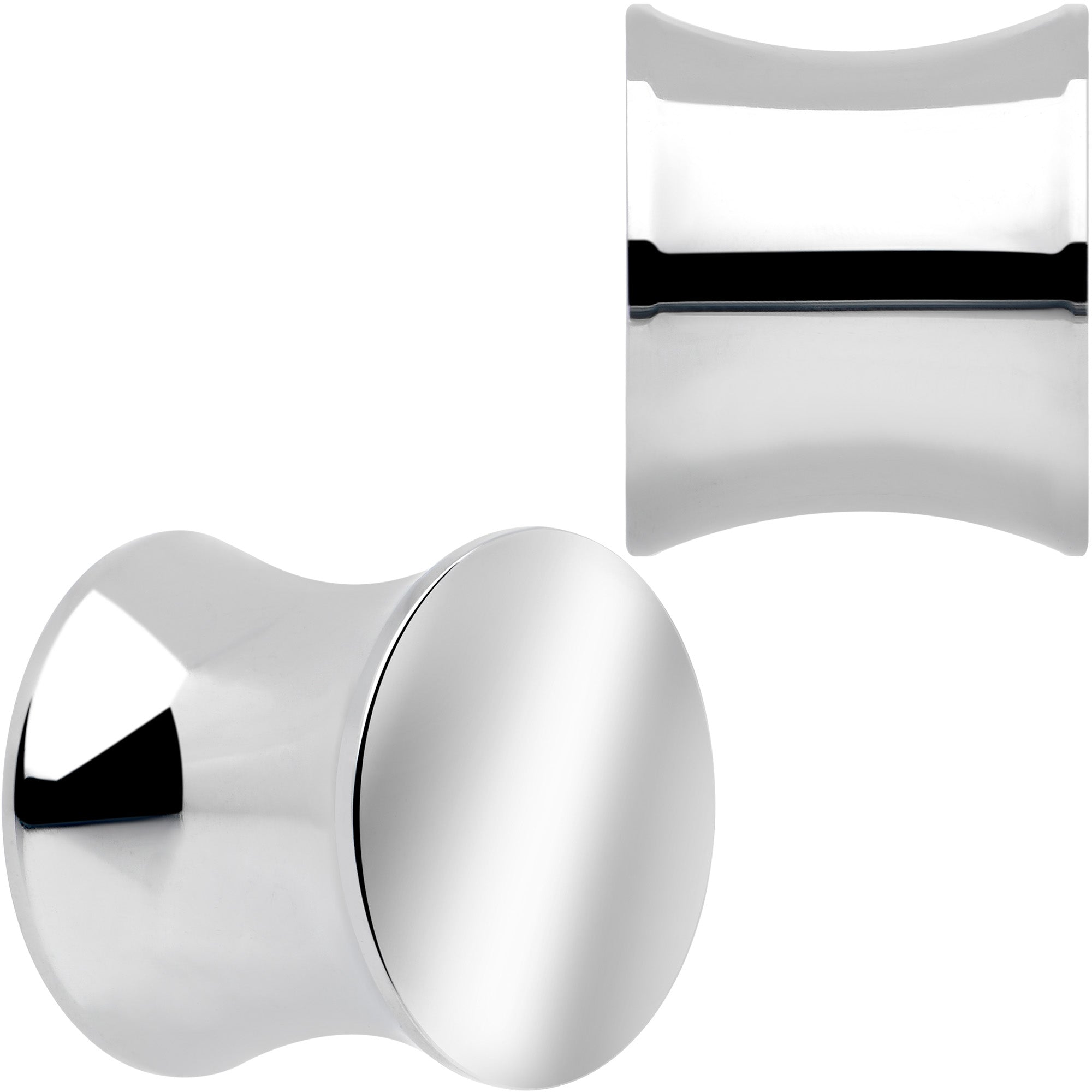 Hand Polished Silver-Tone Stainless Steel Saddle Plug Set - Image 2