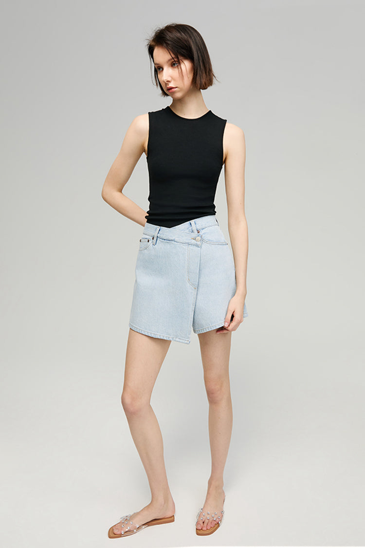 Sweet Dreams Mid-Rise Denim Skort