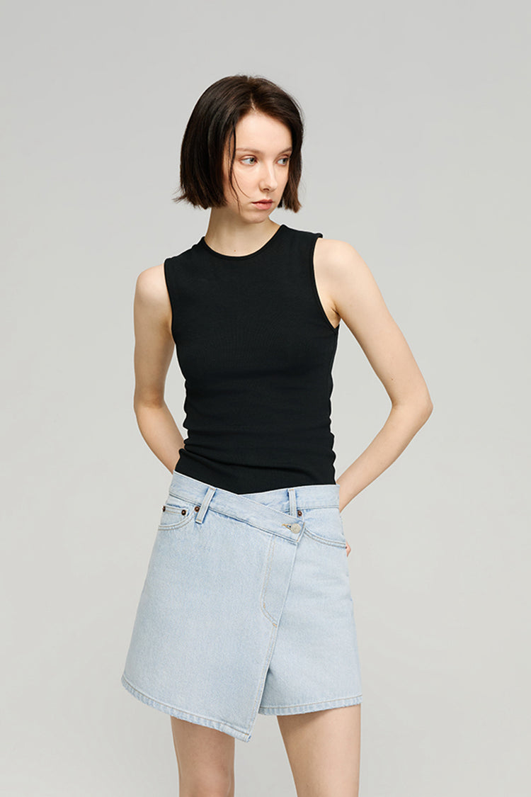 Sweet Dreams Mid-Rise Denim Skort
