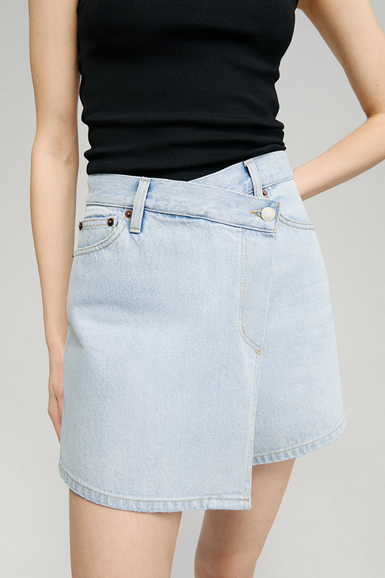 Sweet Dreams Mid-Rise Denim Skort