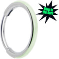 20G implant grade titanium hinged segment nose hoop with glow in the dark inlay