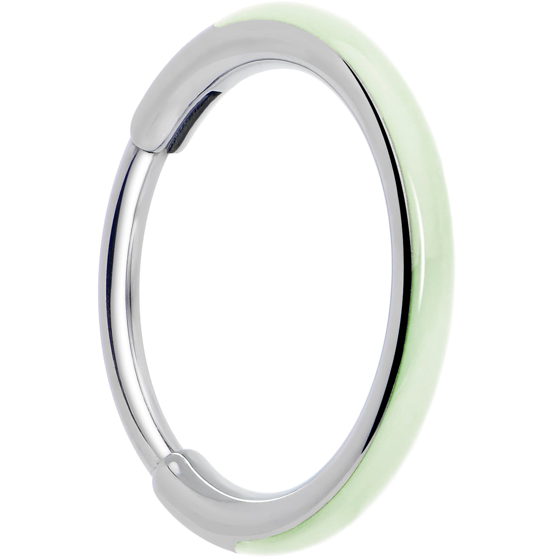 20G Implant Grade Titanium Glow in the Dark Hinged Nose Hoop - Image 7