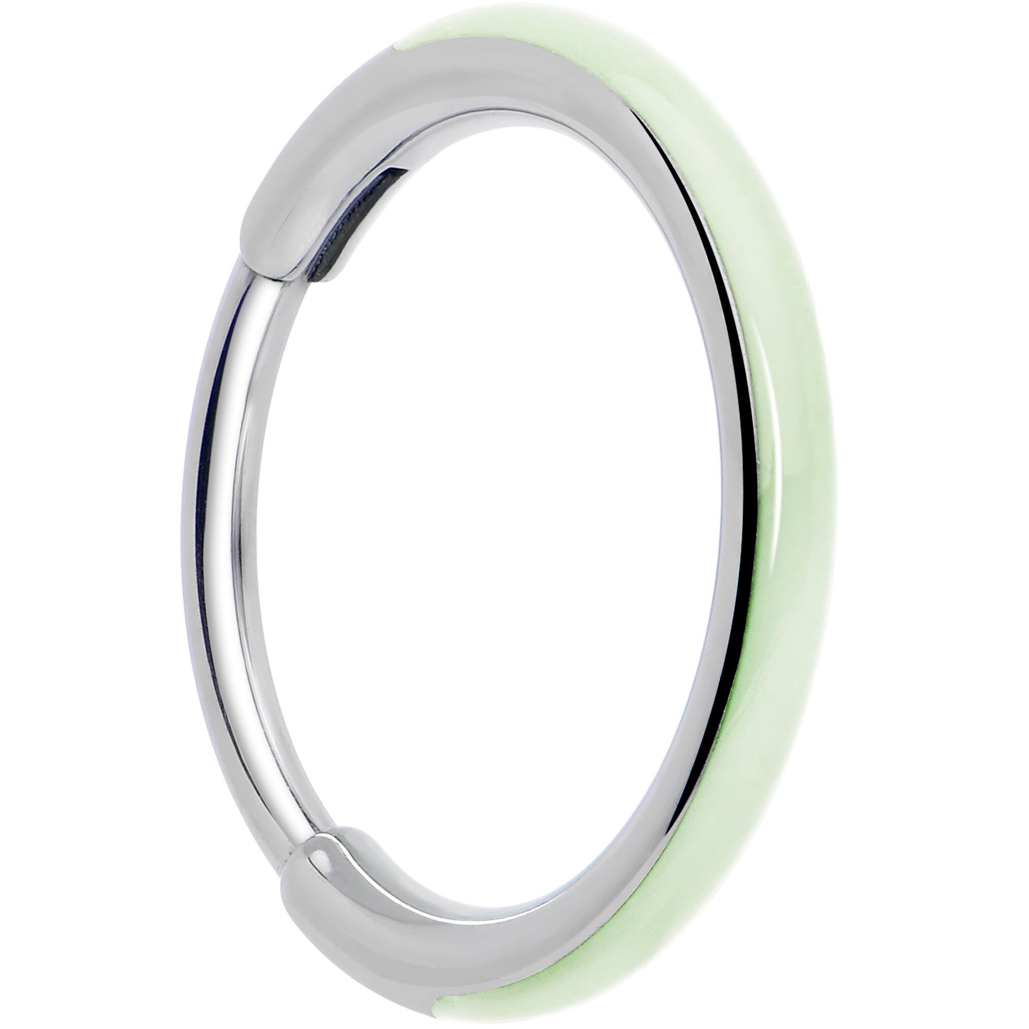 20G Implant Grade Titanium Glow in the Dark Hinged Nose Hoop - Image 7