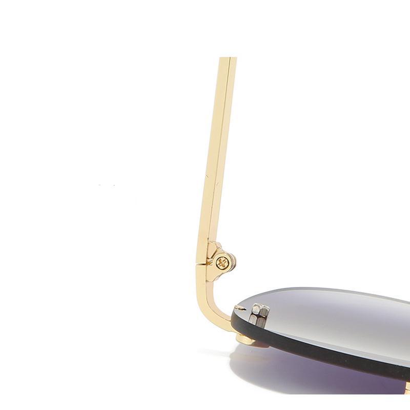 Unisex Trendy Pilot Rimless Mirror Sunglasses UV400 Gradient