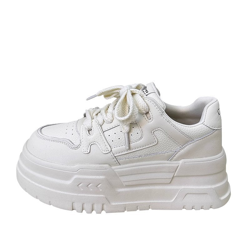 Chunky White Platform Sneakers for Women - Thick Sole Design - Image 2