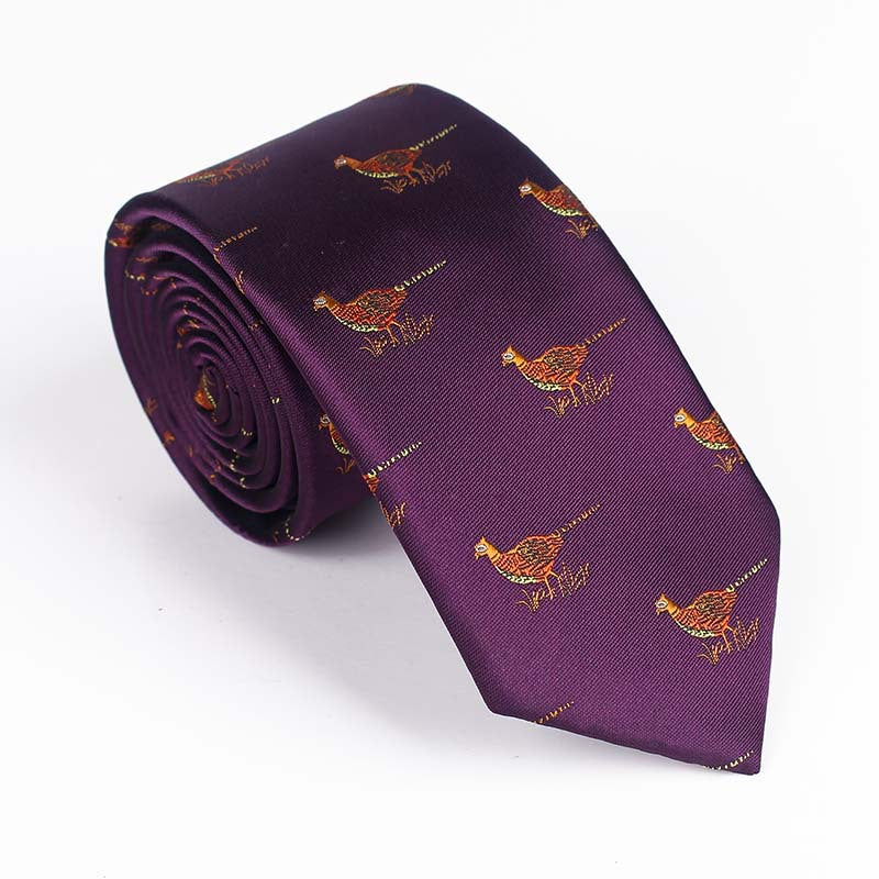 Vibrant Jacquard Bird Pattern Necktie - Multi-Color Design - Image 17