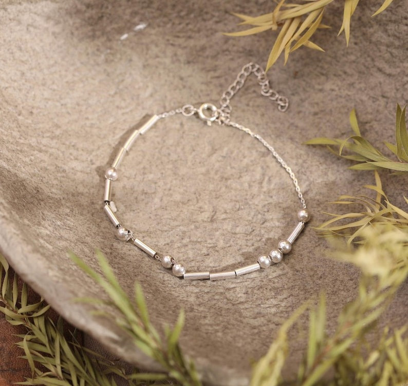 Custom Morse Code Name Bracelet Personalized Minimalist Jewelry